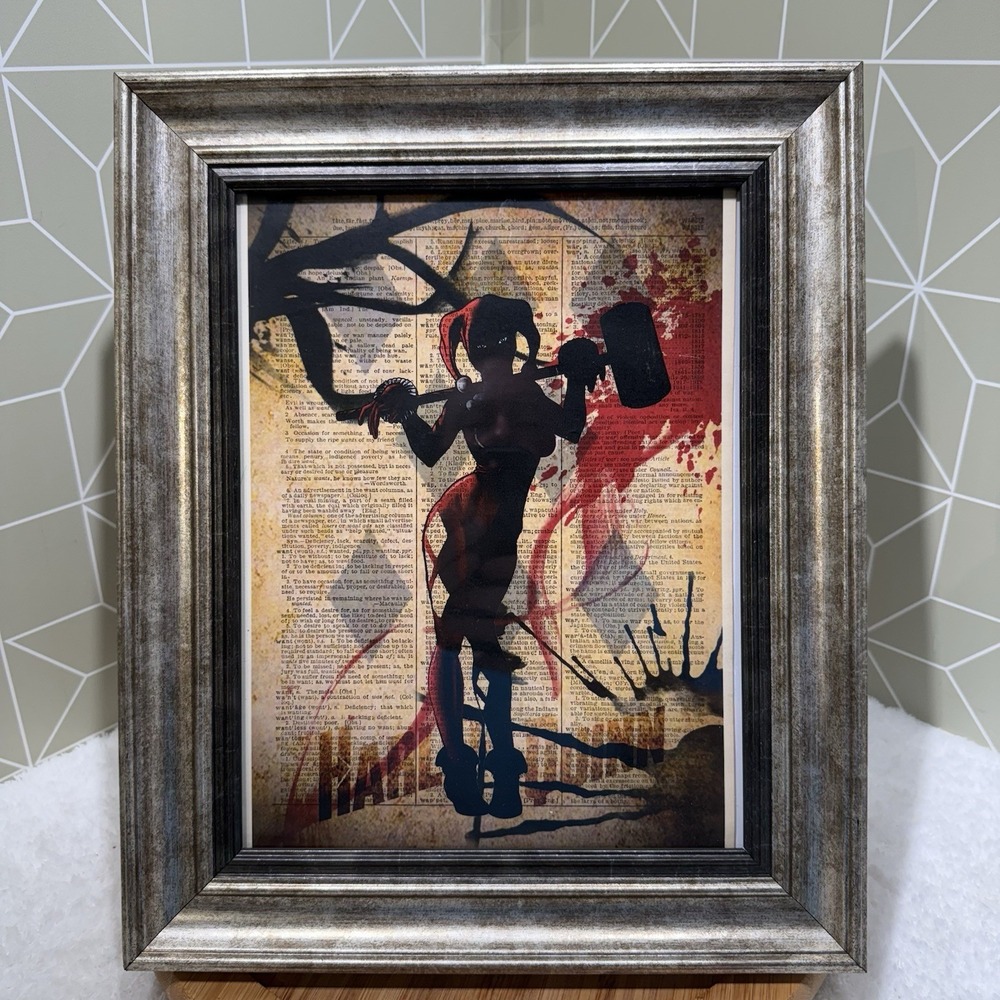 Harley Quinn Display Framed ‎ DC Comics Photo Poster Plaque 8x10